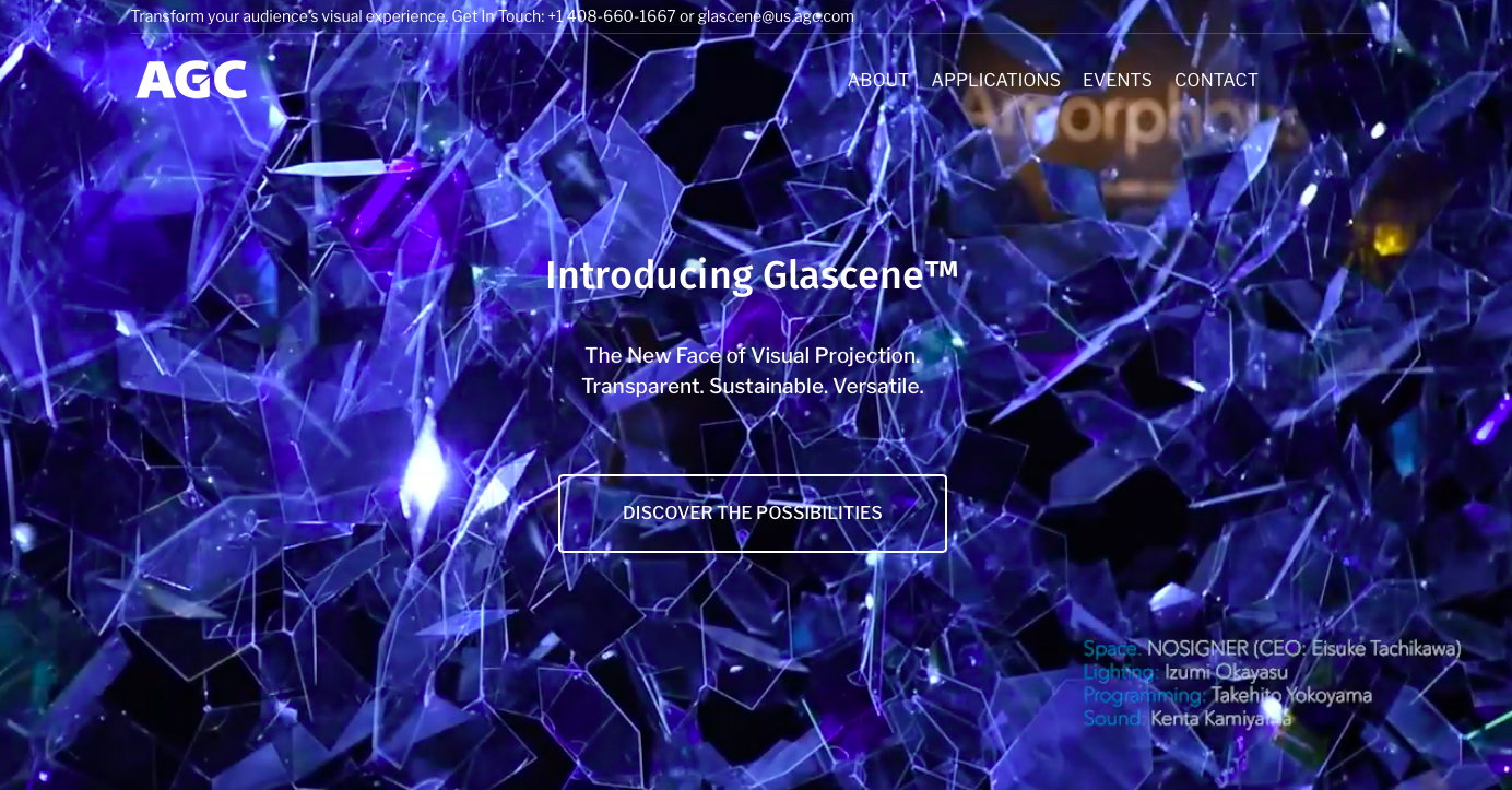 Webdrips Glascene microsite home page hero video