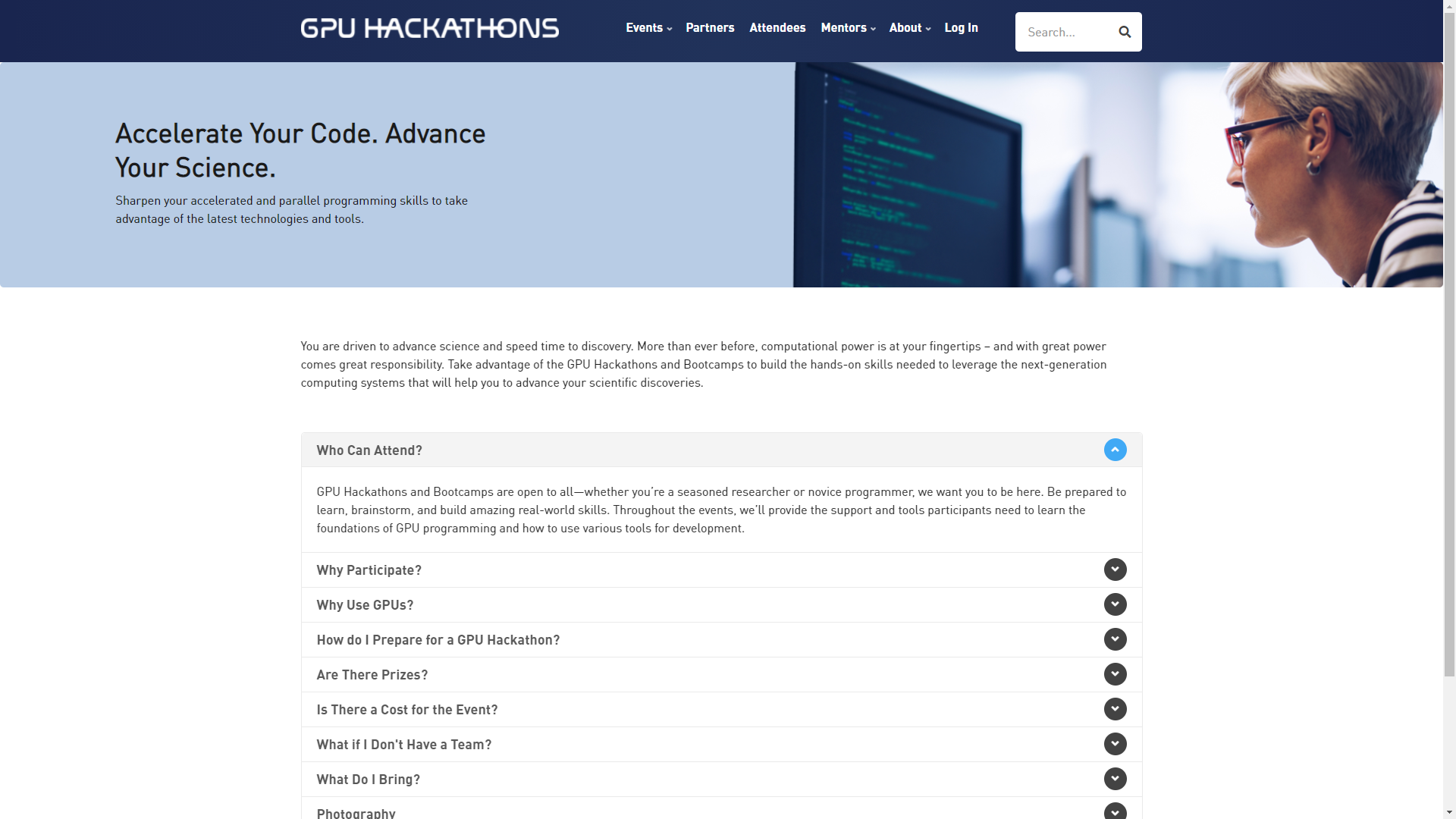 Nvidia/OpenACC GPU Hackathons Attendee FAQ page